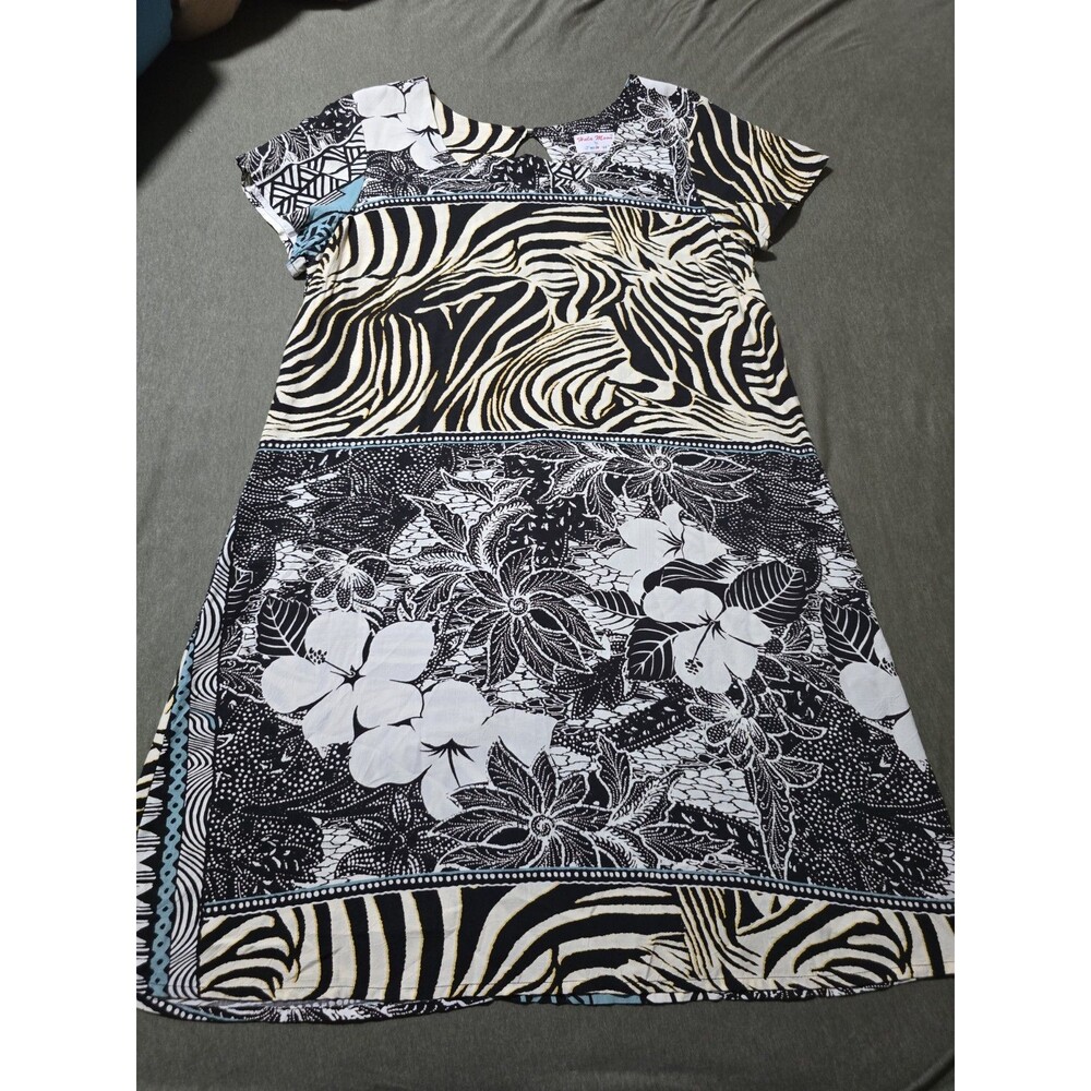 Hula Moon By Jams World Vintage Rare Zebiscus Hawaiian Dress Tropical Size M